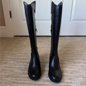 Black tall riding boots